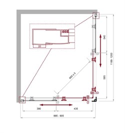 BELBAGNO Uno-195 Душевой уголок прямоугольный, размер 120х90 см, двери раздвижные, стекло 5 мм - фото 221406