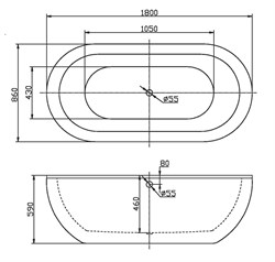 BELBAGNO Ванна акриловая BB13-1700, 1700x790x580, отдельностоящая, размер 170х80 см, белая - фото 224106