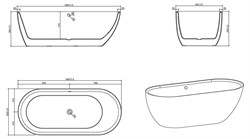 BELBAGNO Ванна акриловая BB203-1800-830, отдельностоящая, размер 180х85 см, белая - фото 224116