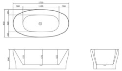 BELBAGNO Ванна акриловая BB403-1700-850, отдельностоящая, размер 170х85 см, белая - фото 224150