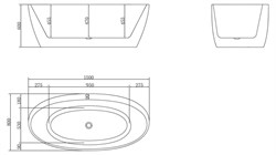 BELBAGNO Ванна акриловая BB404-1500-800, отдельностоящая, размер 150х80 см, белая - фото 224151