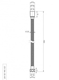 CEZARES Czr Гибкий шланг металлизированный, длина 1,8 м, цвет хром - фото 229919