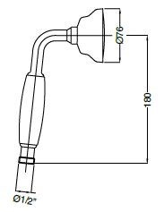 CEZARES Czr Ручной душ, цвет золото CZR-U-D1FC-03/24-Bi