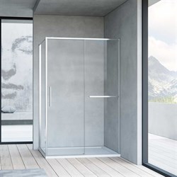 VINCEA Slim Soft Душевой уголок двери раздвижные, размер 100х100 см, профиль - хром / стекло - прозрачное, стекло 6 мм - фото 232356