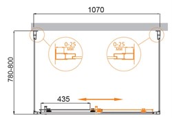 CEZARES Molveno Душевой уголок прямоугольный двери раздвижные, профиль - хром / стекло - прозрачное, размер 110х80 см, стекло 6 мм - фото 233594