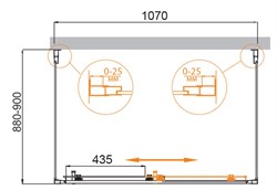 CEZARES Molveno Душевой уголок прямоугольный двери раздвижные, профиль - хром / стекло - прозрачное, размер 110х90 см, стекло 6 мм - фото 233595