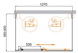 CEZARES Molveno Душевой уголок прямоугольный двери раздвижные, профиль - хром / стекло - матовое, размер 130х90 см, стекло 6 мм - фото 233602