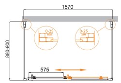 CEZARES Molveno Душевой уголок прямоугольный двери раздвижные, профиль - хром / стекло - прозрачное, размер 160х90 см, стекло 6 мм - фото 233609