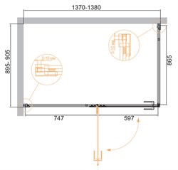 CEZARES Bellagio Душевой уголок прямоугольный двери распашные, профиль - черный / стекло - прозрачное, размер 140х90 см, стекло 8 мм - фото 234091