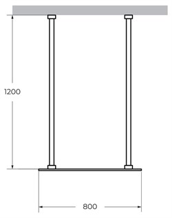 CEZARES Liberta Душевая перегородка, профиль - хром / стекло - серое, ширина 80 см, стекло 8 мм LIBERTA-L-2-80-120-GR-Cr