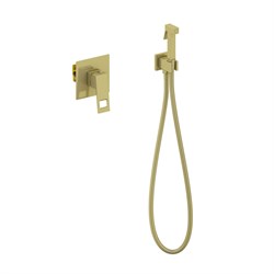 TIMO Briana Смеситель встроенный с гигиеническим душем, цвет золото матовое - фото 236460