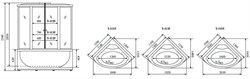 TIMO Standart Душевая кабина четверть круга, размер 150х150 см, профиль - матовый / стекло - тонированное, двери раздвижные - фото 237926