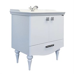 COMFORTY Тумба-умывальник напольный "Монако-80-1" белый глянец с раковиной 3380 COMFORTY 4136578