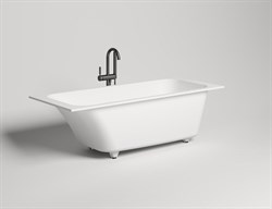 SALINI Orlanda Встраиваемая ванна с прямоугольной чашей, регулируемые ножки, донный клапан "Up&Down" белый, сифон, интегрированный слив-перелив размер 170х80 см, белый матовый - фото 241837