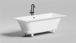 SALINI Orlanda Встраиваемая ванна с прямоугольной чашей, регулируемые ножки, донный клапан "Up&Down" белый, сифон, интегрированный слив-перелив размер 170х75 см, белый матовый - фото 241921