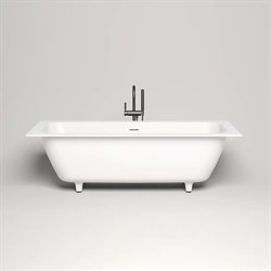 SALINI Orlanda Встраиваемая ванна с прямоугольной чашей, регулируемые ножки, донный клапан "Up&Down" белый, сифон, интегрированный слив-перелив размер 180х80 см, белый - фото 241959