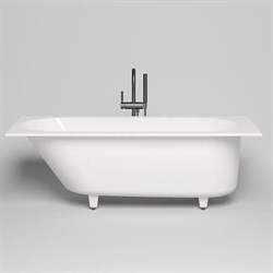 SALINI Ornella Встраиваемая ванна с прямоугольной чашей, регулируемые ножки, донный клапан "Up&Down" белый, сифон, интегрированный слив-перелив размер 170х70 см, белый матовый - фото 242059