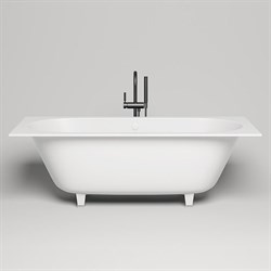 SALINI Ornella Встраиваемая ванна с прямоугольной чашей, регулируемые ножки, донный клапан "Up&Down" белый, сифон, интегрированный слив-перелив размер 170х75 см, белый матовый - фото 242455