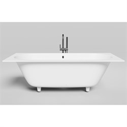 SALINI Ornella Встраиваемая ванна с прямоугольной чашей, регулируемые ножки, донный клапан "Up&Down" белый, сифон, интегрированный слив-перелив размер 190х80 см, белый матовый - фото 242546