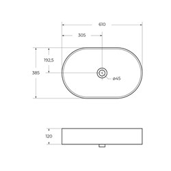 BELBAGNO Раковина керамическая накладная, овальная BB1479, 610x385x120 - фото 247215