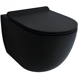 ESBANO Унитаз подвесной с сиденьем микролифт FORTEX (Matt Black). размер: 555х370х370. - фото 248598
