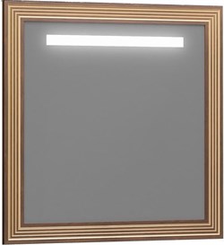 OPADIRIS Карат Зеркало с подсветкой 80 см, цвет орех антикварный с золотой патиной - фото 249090
