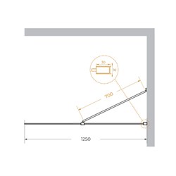 CEZARES Liberta Душевая перегородка универсальная с односторонним входом, стекло прозрачное, профиль чёрный, 1250x1950 мм - фото 256661