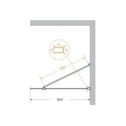 CEZARES Liberta Душевая перегородка универсальная с односторонним входом 850x1950 мм, профиль хром, стекло прозрачное - фото 256674