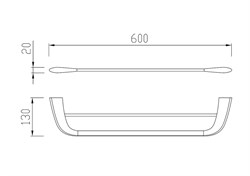 CEZARES Liner Полотенцедержатель двойной 60 см, исполнение оружейная сталь LINER-THD-60-GM - фото 256699