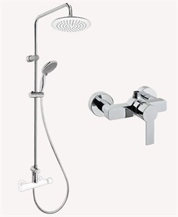 VITRA System Rain Сет с душевой стойкой, цвет хром A49234EXP - фото 258934