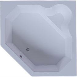 AQUATEK Лира Ванна пристенная угловая без гидромассажа без панелей с каркасом (вклеенный) со слив-переливом размер 150x150 см, белый - фото 261916