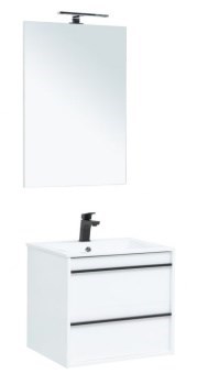 AQUANET Мебель для ванной подвесная Lino 60 белый матовый - фото 263753