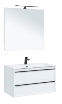 AQUANET Мебель для ванной подвесная Lino 90 белый матовый - фото 263804