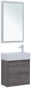 AQUANET Мебель для ванной подвесная Nova Lite 50 дуб рошелье (с дверецей) - фото 263836