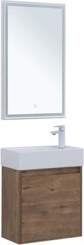 AQUANET Мебель для ванной подвесная Nova Lite 50 дуб рустикальный (с дверецей) - фото 263845
