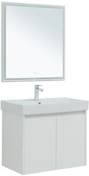 AQUANET Мебель для ванной подвесная / напольная Nova Lite 75 белый глянец (2 дверцы) - фото 263900