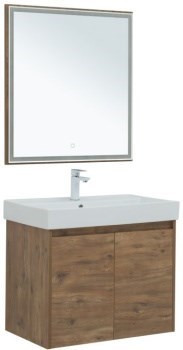 AQUANET Мебель для ванной подвесная / напольная Nova Lite 75 дуб рустикальный (2 дверцы) - фото 263931