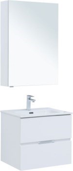 AQUANET Мебель для ванной подвесная Алвита New 60 2 ящика, белый матовый - фото 264303