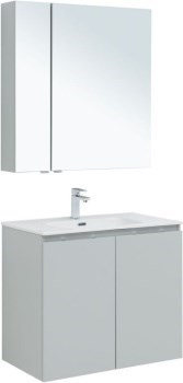 AQUANET Мебель для ванной подвесная Алвита New 80 2 дверцы, серый - фото 264422