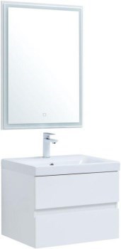 AQUANET Мебель для ванной подвесная Беркли 60 белый глянец (2 ящика) - фото 264507