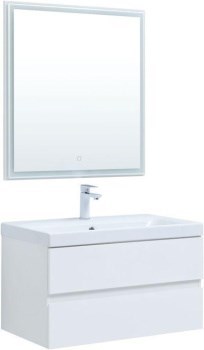 AQUANET Мебель для ванной подвесная Беркли 80 белый глянец (2 ящика) - фото 264517