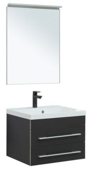 AQUANET Мебель для ванной подвесная Верона 58 New черный матовый - фото 264661