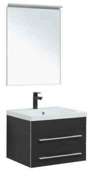 AQUANET Мебель для ванной подвесная Верона 58 черный матовый AQUANET-287636 - фото 264680
