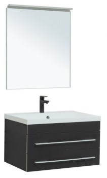 AQUANET Мебель для ванной подвесная Верона 75 New черный матовый - фото 264699