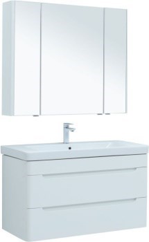 AQUANET Мебель для ванной подвесная София 105 белый глянец (2 ящика) - фото 264835