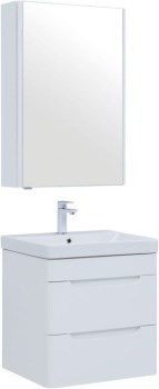 AQUANET Мебель для ванной подвесная София 60 белый глянец (2 ящика) - фото 264855