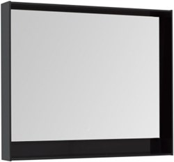 AQUANET Зеркало Милан 100 LED черный глянец - фото 265152