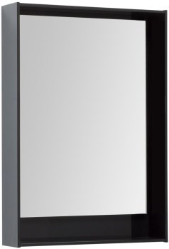 AQUANET Зеркало Милан 60 LED черный глянец - фото 265158