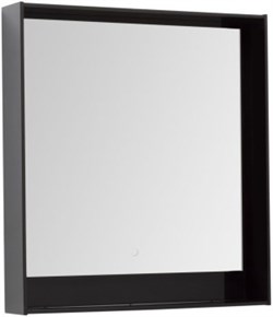 AQUANET Зеркало Милан 80 LED черный глянец - фото 265164