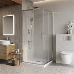 BELBAGNO Luce Душевой уголок квадратный размер 90x90 см профиль - хром / стекло - прозрачное, двери раздвижные, стекло 6 мм LUCE-A-2-90-C-Cr - фото 266957